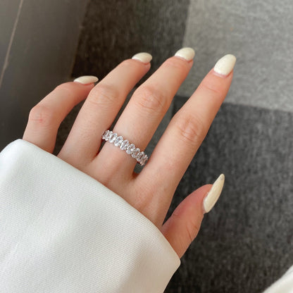 [ElanLuxe Jewelry]Ornate Oval Cut Tennis Ring