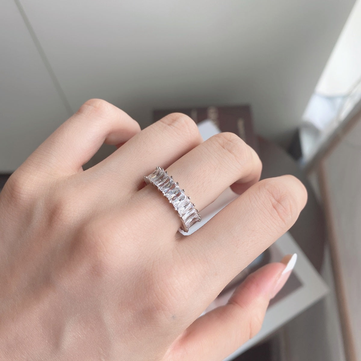 [ElanLuxe Jewelry]Unique Colorful Radiant Cut RIng