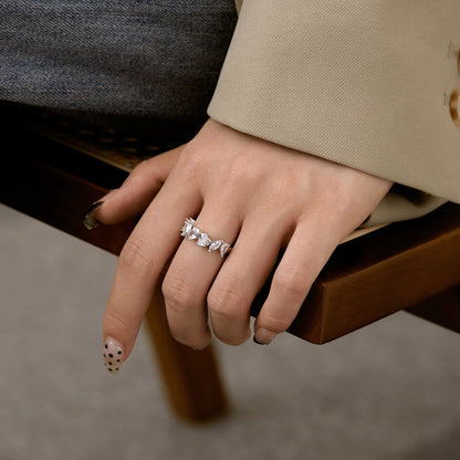 [ElanLuxe Jewelry]Delicate Multi Cut Ring