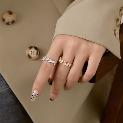 [ElanLuxe Jewelry]Delicate Multi Cut Ring