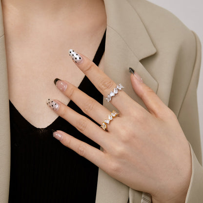 [ElanLuxe Jewelry]Delicate Multi Cut Ring