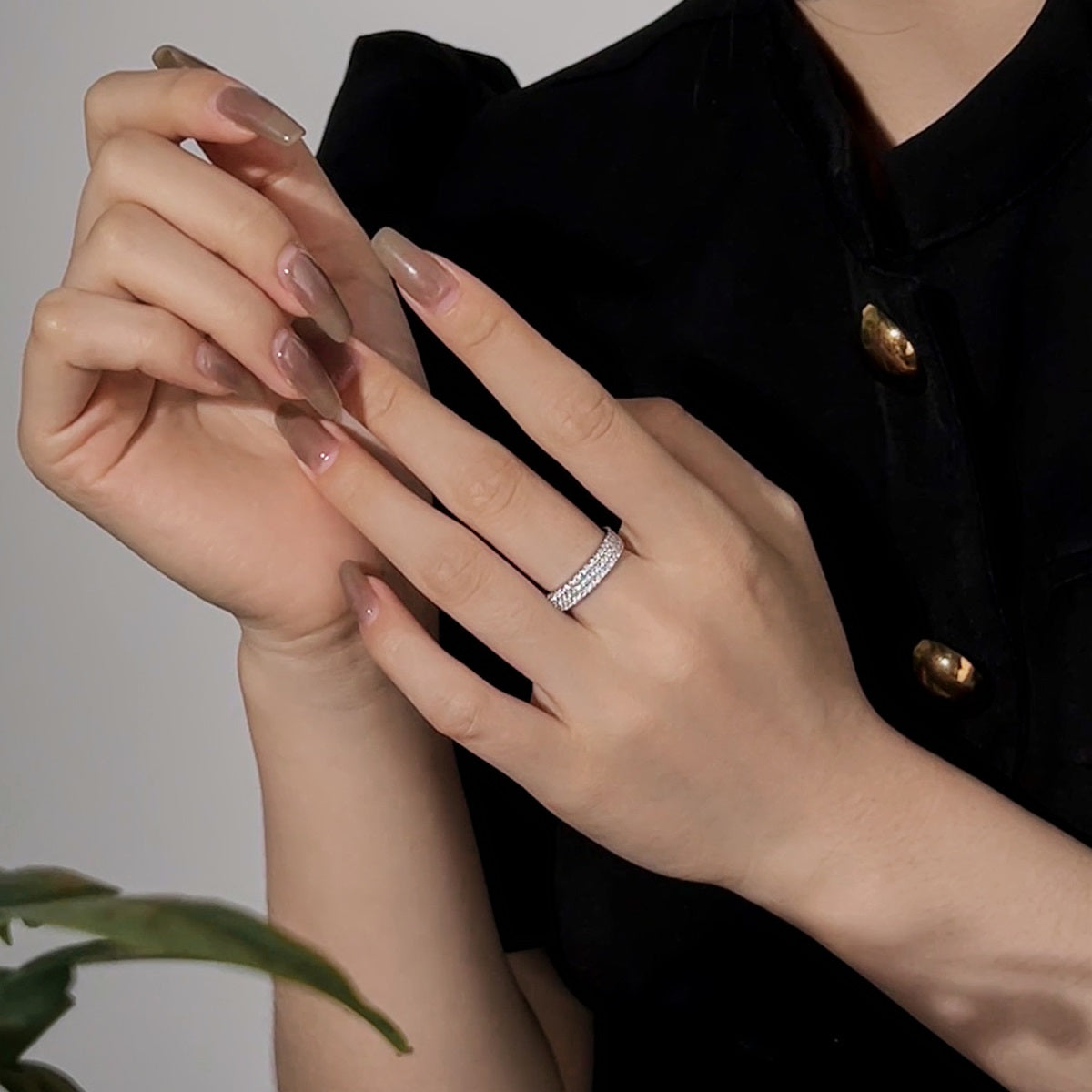 [ElanLuxe Jewelry]Dainty Round Cut Tennis Ring