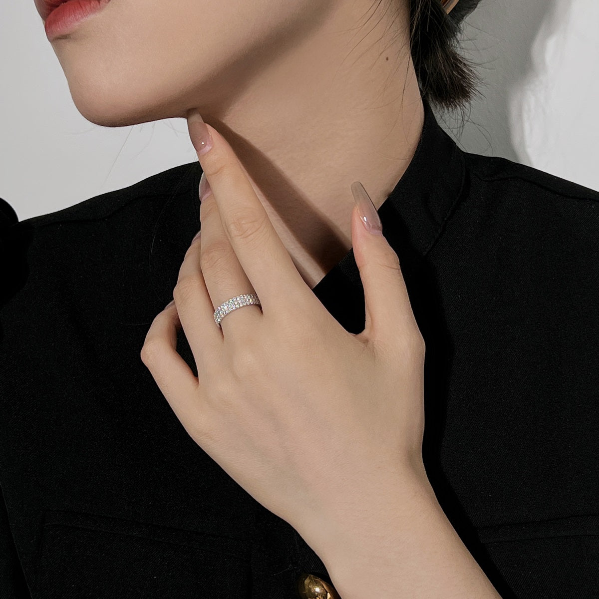 [ElanLuxe Jewelry]Dainty Round Cut Tennis Ring