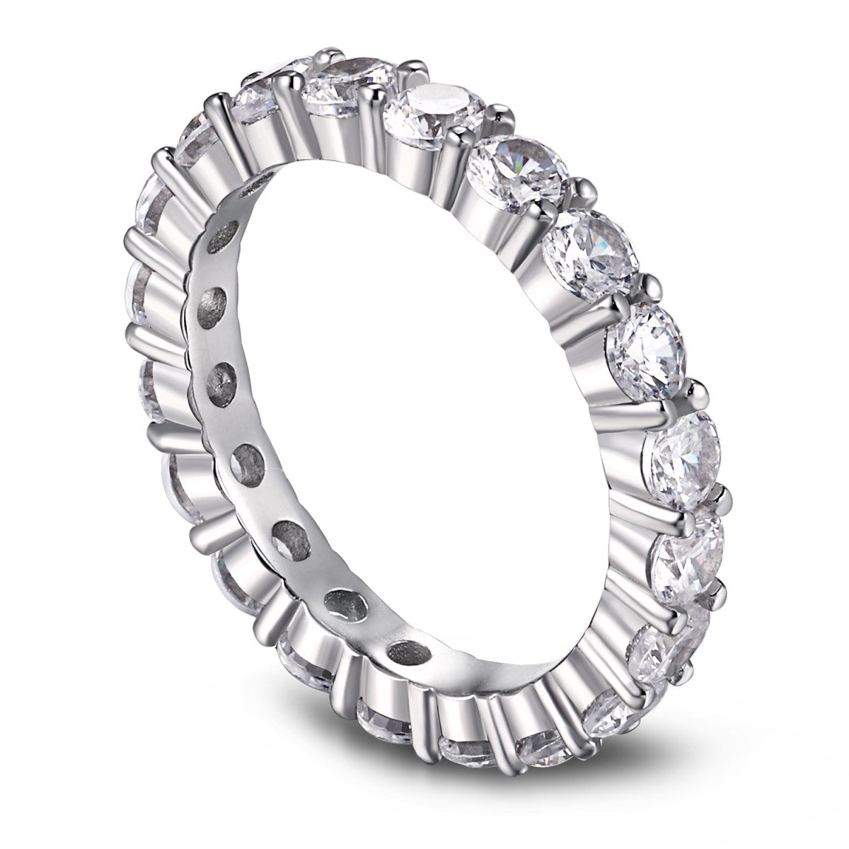 [ElanLuxe Jewelry]Sparkling Round Cut Tennis Ring