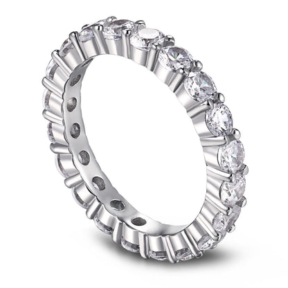 [ElanLuxe Jewelry]Sparkling Round Cut Tennis Ring