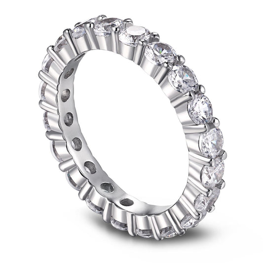 [ElanLuxe Jewelry]Sparkling Round Cut Tennis Ring