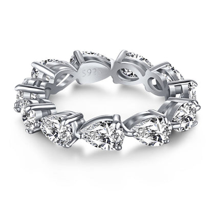 [ElanLuxe Jewelry]Exquisite Pear Cut Tennis Ring
