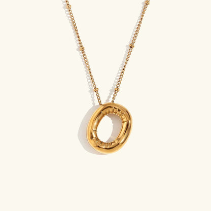 [ElanLuxe]Balloon Gold Initial Necklace