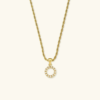 [ElanLuxe]Elodie Initial Letter Pearl Necklace