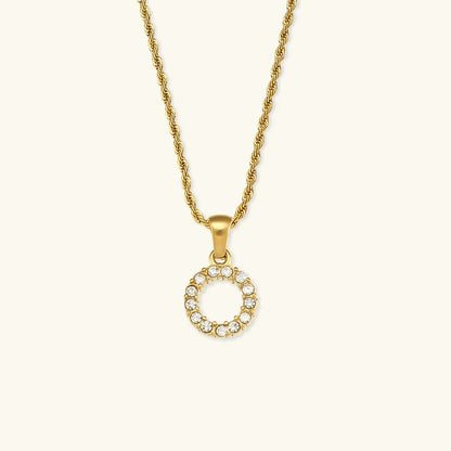 [ElanLuxe]Maeve Letter Initial Diamond Necklace