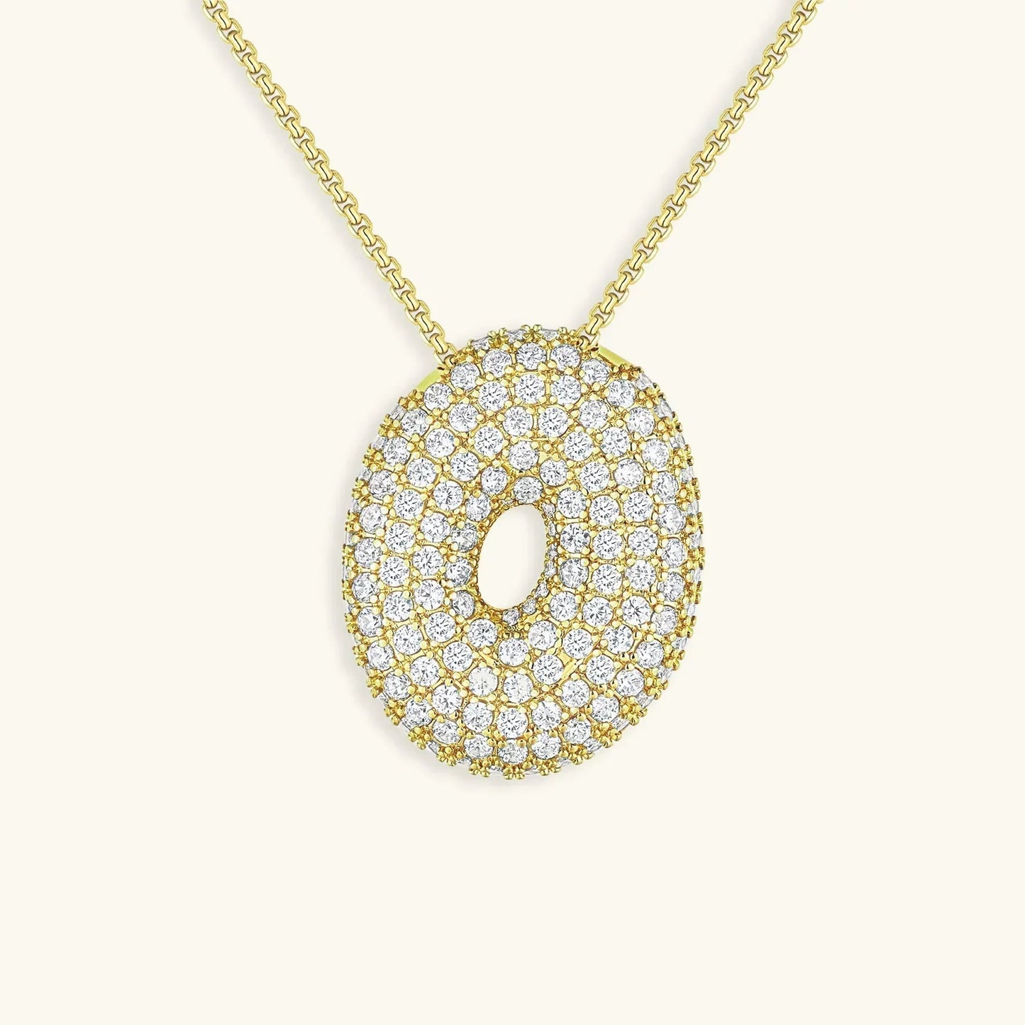 [ElanLuxe]Bubble Initial Diamond Necklace