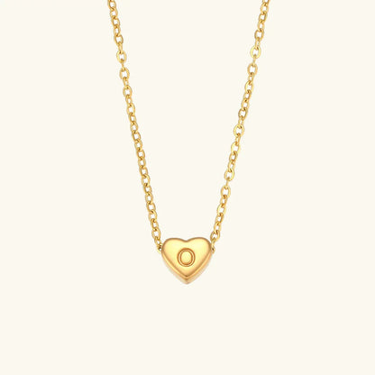 [ElanLuxe]Heart Initial Gold Necklace