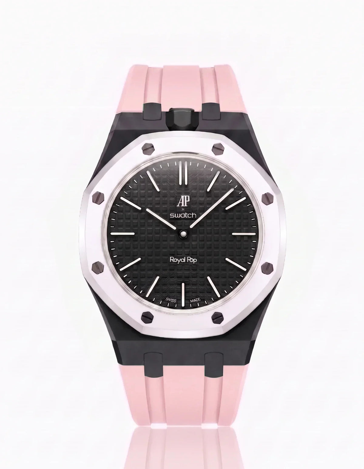 Silicone Strap & Case Royal Pop Ocho Negro(Customize  Colors)