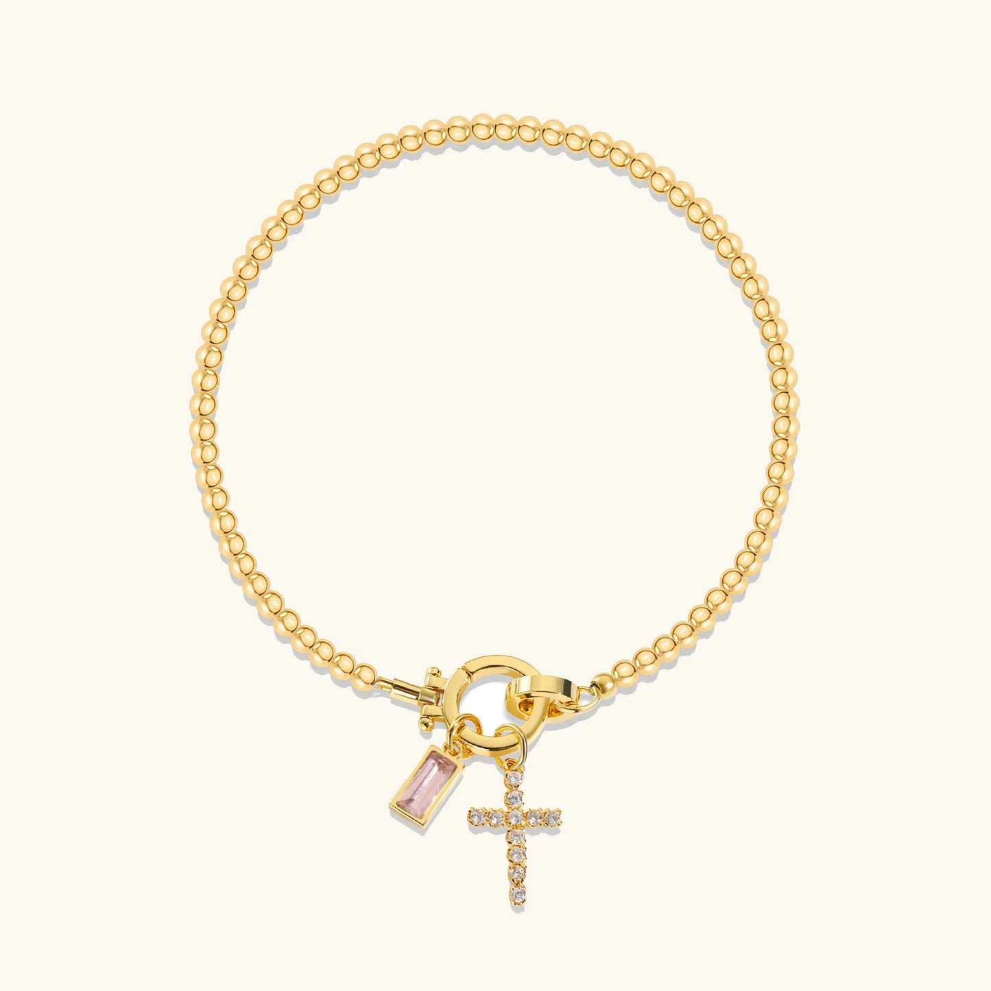 [ElanLuxe]Amalia Birthstone Cross Bracelet