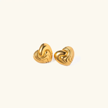 [ElanLuxe]Milena Heart Gold Earrings