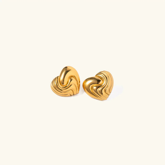 [ElanLuxe]Milena Heart Gold Earrings