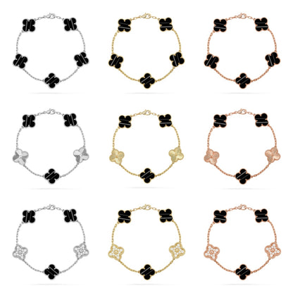 [ElanLuxe Jewelry] CLOVER 5 MOTIF PULSAR STONE BRACELET COLLECTION