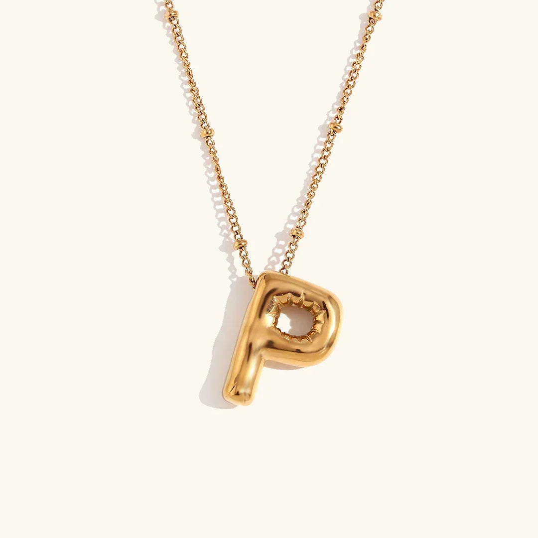 [ElanLuxe]Balloon Gold Initial Necklace