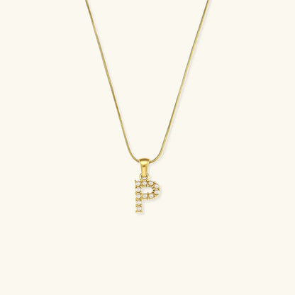[ElanLuxe]Augustine Initial Letter Pearl Necklace