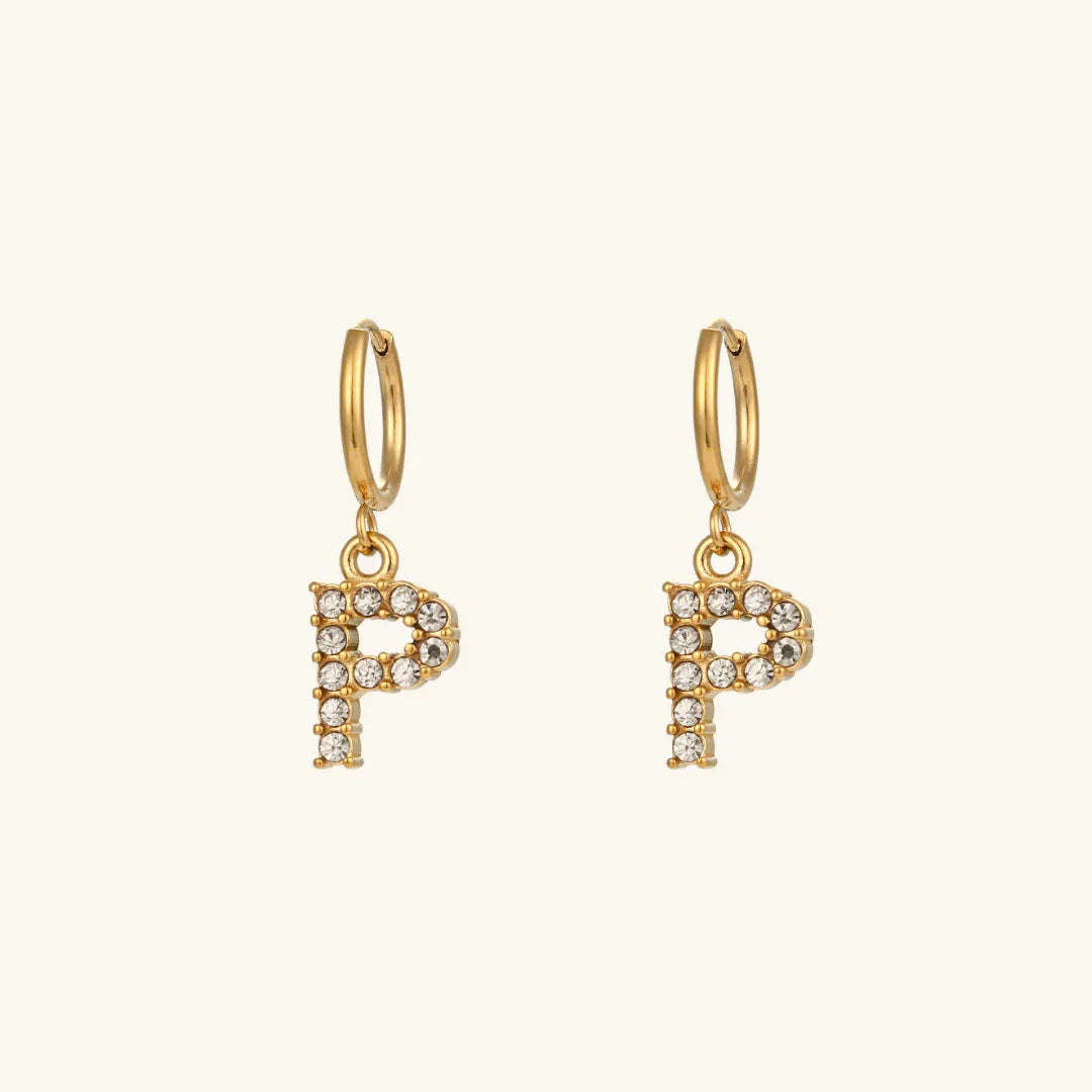 [ElanLuxe]Wilhemina Initial Letter Earrings