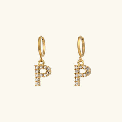 [ElanLuxe]Wilhemina Initial Letter Earrings