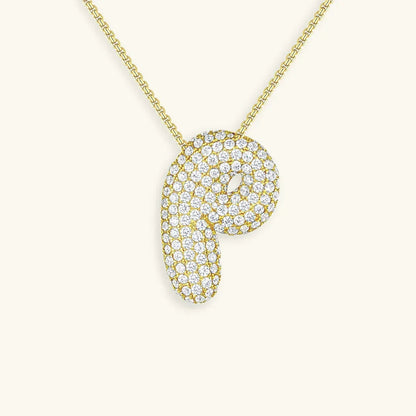[ElanLuxe]Bubble Initial Diamond Necklace