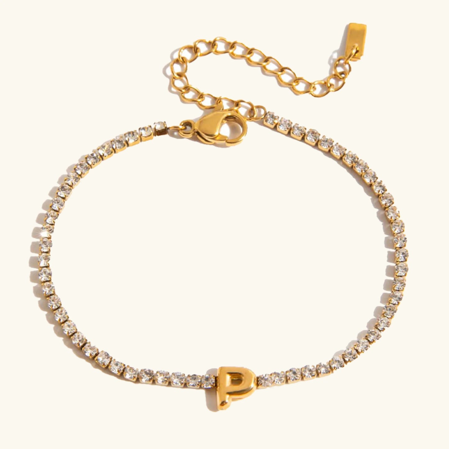 [ElanLuxe]Avaria Bubble Letter Tennis Bracelet