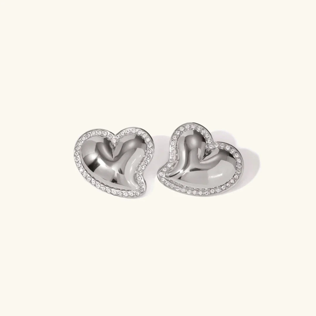[ElanLuxe]Holly Heart Gold Earrings