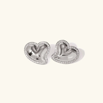 [ElanLuxe]Holly Heart Gold Earrings