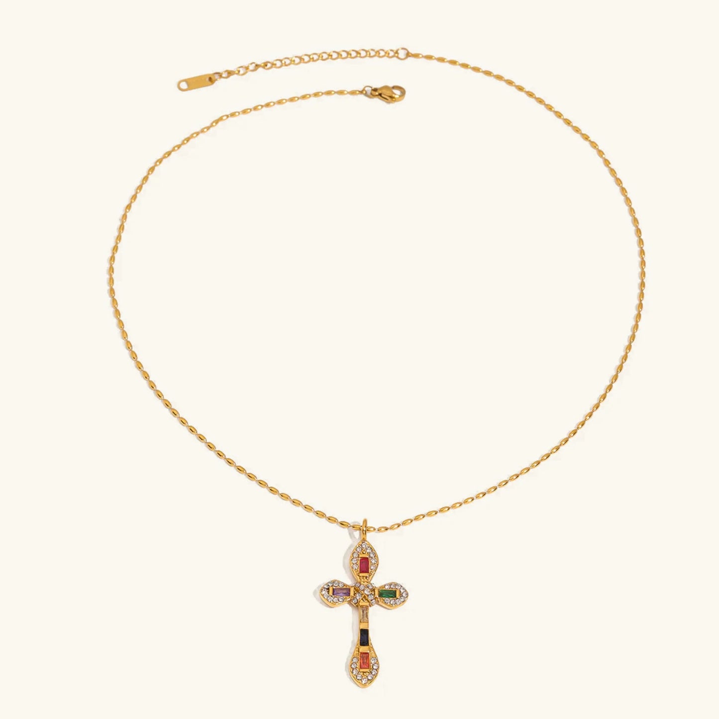 [ElanLuxe]Olea Diamond Crucifix