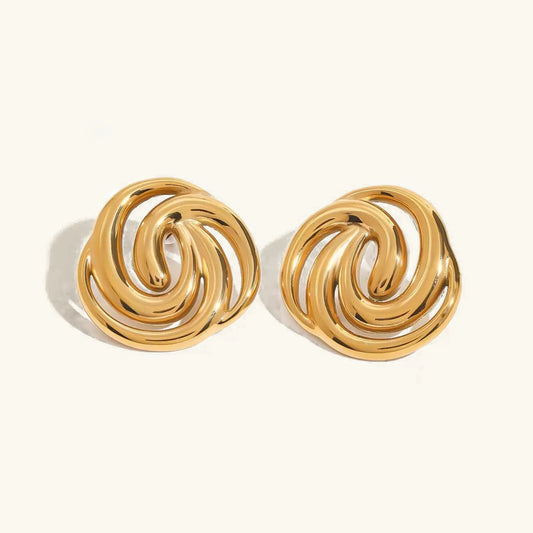 [ElanLuxe]Janice Triple Spiral Gold Earrings