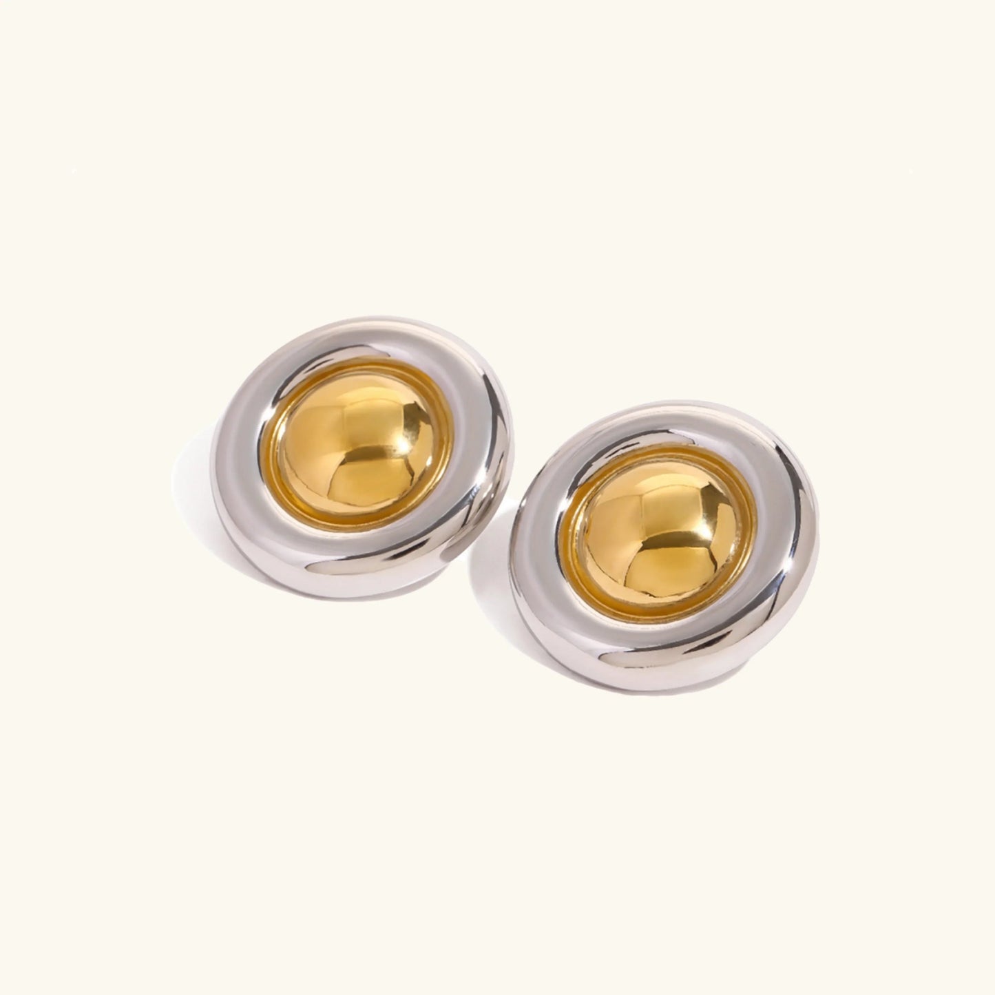 [ElanLuxe]Summers Gold Button Earrings