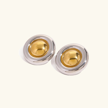 [ElanLuxe]Summers Gold Button Earrings