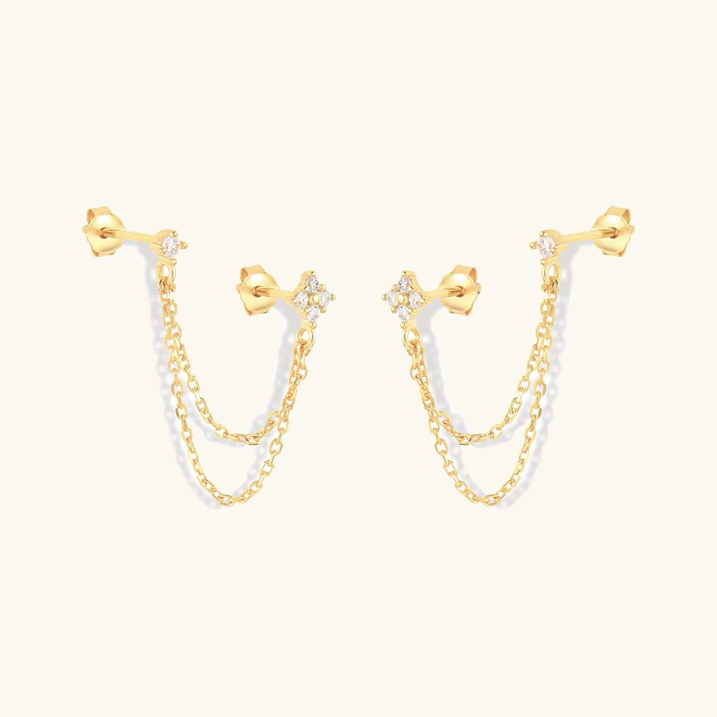 [ElanLuxe]Kendall Diamond Chain Stud