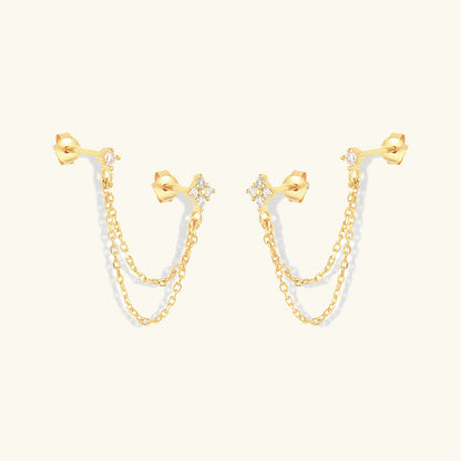 [ElanLuxe]Kendall Diamond Chain Stud