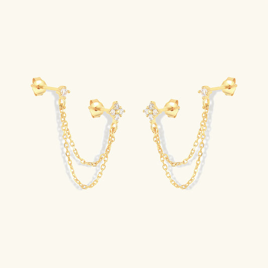 [ElanLuxe]Kendall Diamond Chain Stud