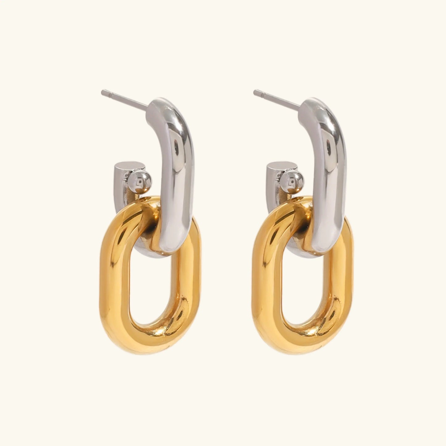 [ElanLuxe]Taylor Two Tone Double Hoops