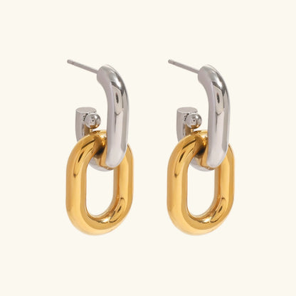 [ElanLuxe]Taylor Two Tone Double Hoops