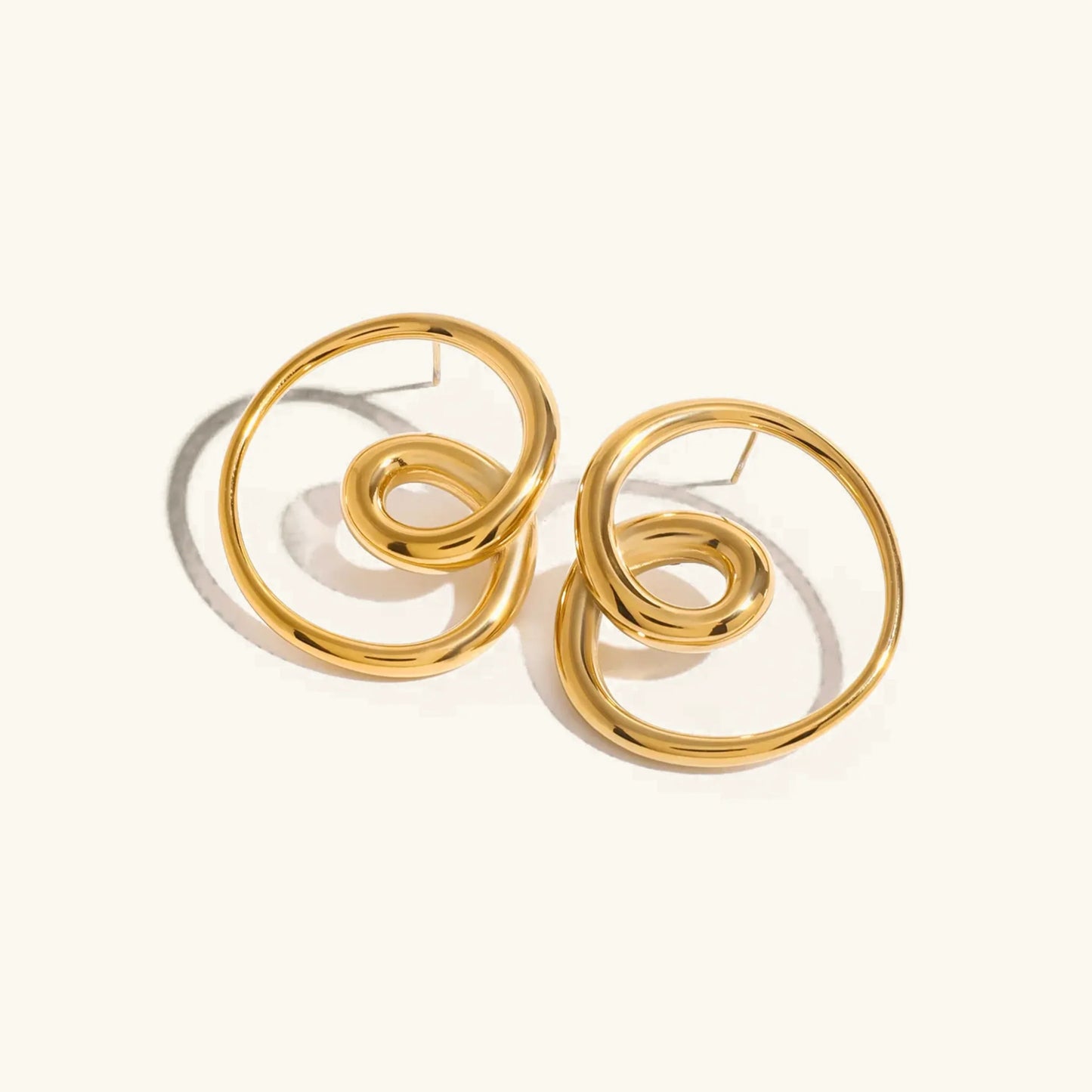 [ElanLuxe]Angelique Golden Twist Earrings