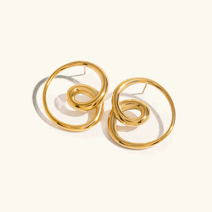 [ElanLuxe]Angelique Golden Twist Earrings