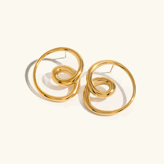 [ElanLuxe]Angelique Golden Twist Earrings