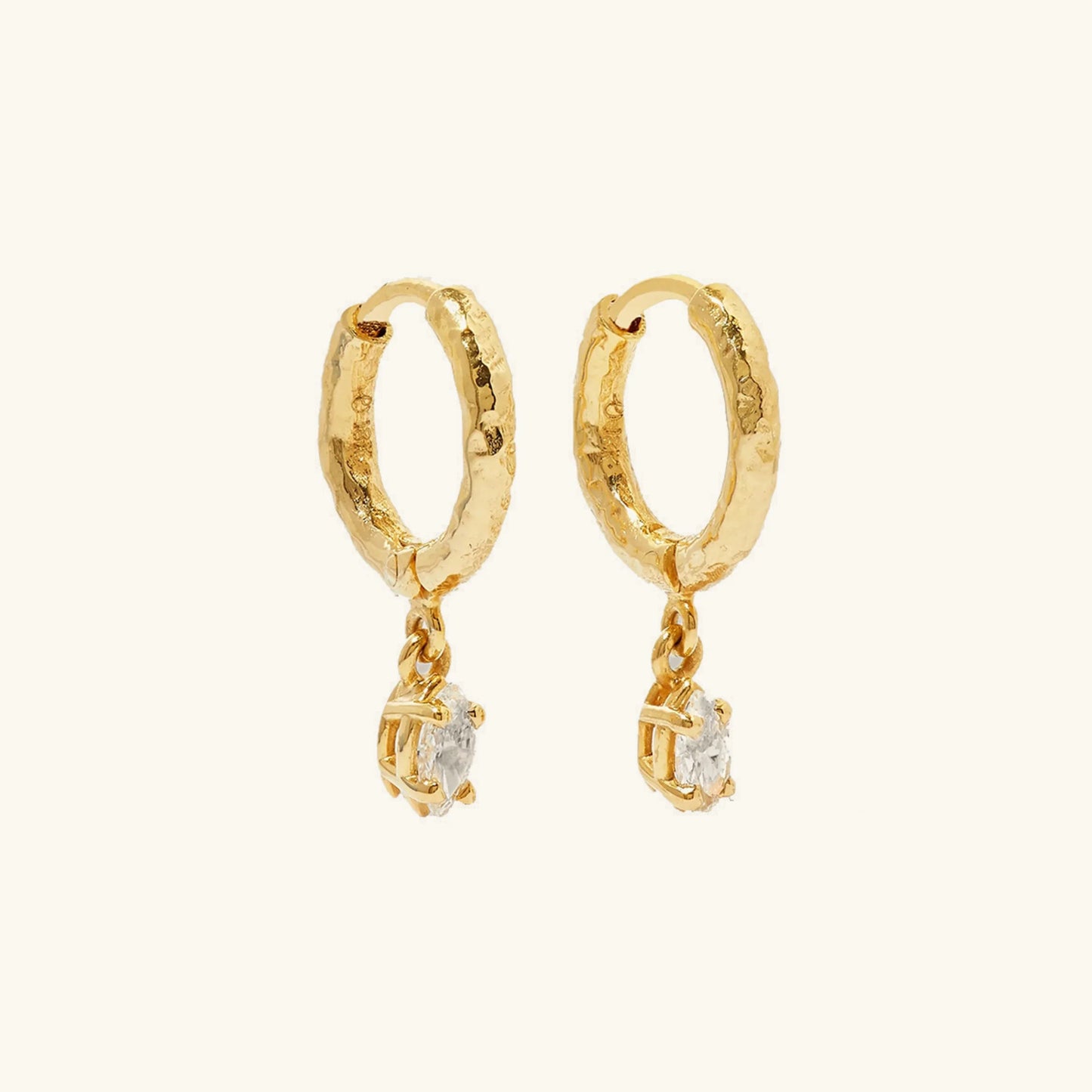 [ElanLuxe]Shayla Hammered Diamond Hoops