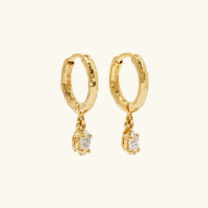 [ElanLuxe]Shayla Hammered Diamond Hoops