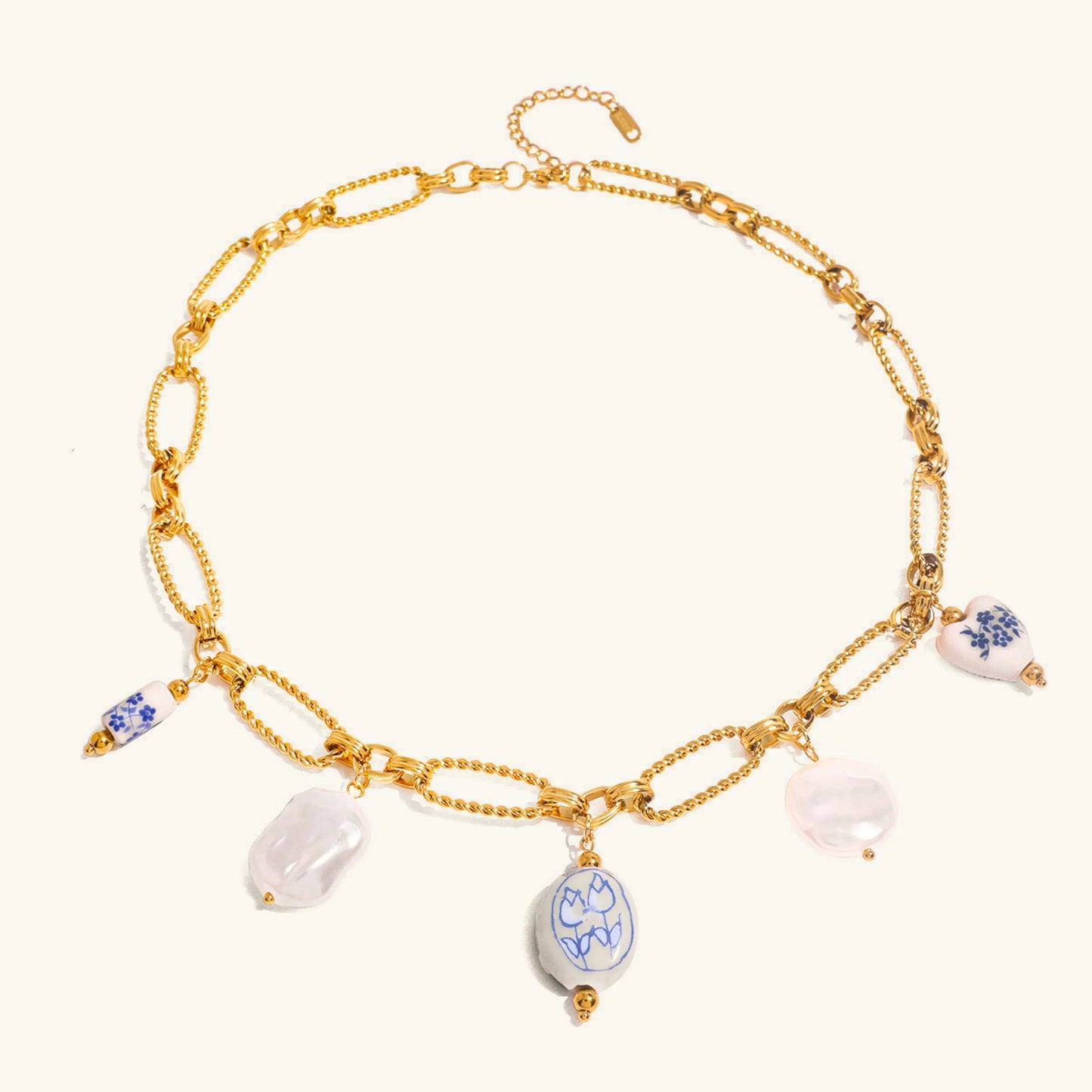 [ElanLuxe]Cerulean Freshwater Pearl Necklace
