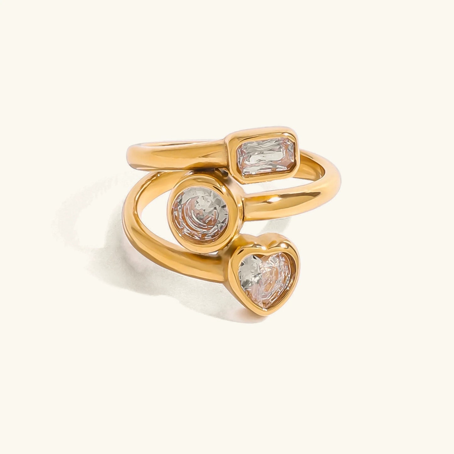 [ElanLuxe]Amelina Layered Diamond Ring