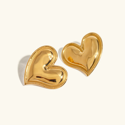 [ElanLuxe]Liora Gold Heart Earrings