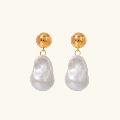 [ElanLuxe]Ariana Chunky Pearl Drop Earrings