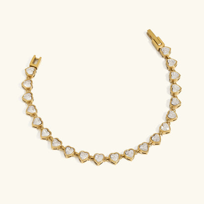 [ElanLuxe]Romani Heart Shaped Tennis Bracelet