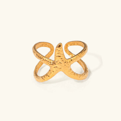 [ElanLuxe]Aurelie Gold Starfish Ring
