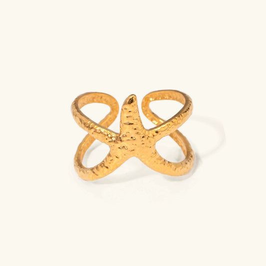 [ElanLuxe]Aurelie Gold Starfish Ring